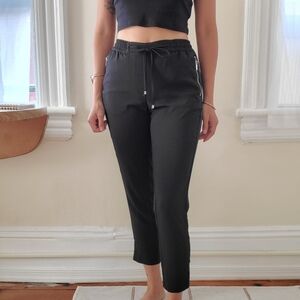 Black High Waist 7/8 Jogger Tappered Pants